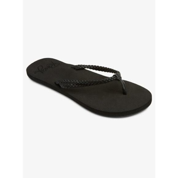 Roxy Women's Costas Slip-On Flip-Flops, Black 3 Size 8M - Picture 2 of 5